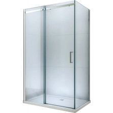 Mexen Omega výsuvná sprchová kabína 110 x 90 cm, transparentná, chróm + plochá sprchová vanička - 825-110-090-01-00-4010