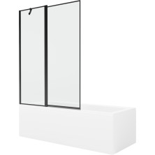 Mexen Cubik obdĺžniková vaňa 150 x 70 cm s plášťom a 1-krídlovou zástenou 120 cm, čierny vzor - 550315070X9412117070