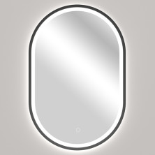CERANO - Kúpeľňové LED zrkadlo Salvo, kovový rám - čierna matná - 40x60 cm