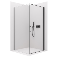 CERANO Sprchovací kút Porte L/P čierna matná, transp.sklo 100x80cm krídlový CER-413588