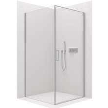 CERANO Sprchovací kút Porte L/P chróm, transparentné sklo 100x100 cm krídlový CER-413510