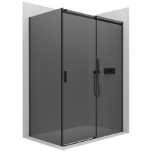 CERANO Sprchovací kút Santoro L/P čierna matná, grafitové sklo 130x100 cm posuvný CER-425476