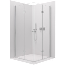 CERANO Sprchovací kút Volpe Duo L/P chróm, transparentné sklo 100x100cm skladací CER-427369