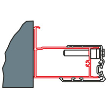 SANSWISS SWING-LINE, SWING-LINE F Profil k rozš.dverí k stene o 25mm aluchróm ACSL2.50x1842