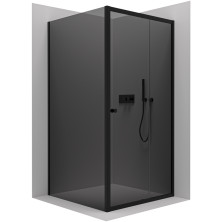 CERANO Sprchovací kút Varone L/P čierna matná, grafitové sklo 130x100 cm posuvný CER-429703