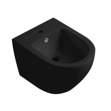 CERANO Keramický závesný bidet Fizo čierna matná 36x37x49 cm CER-417404